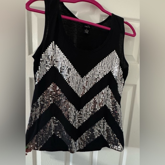 Rue21 Black Tank Top with Silver Sequins - Picture 4 of 4